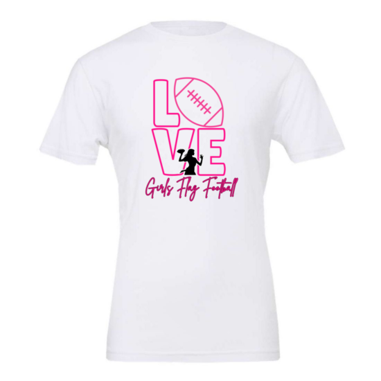 LOVE Girls Flag Football tshirt